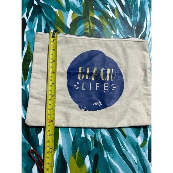 Canvas Beach Life Makeup Bag - Picture 3 of 7